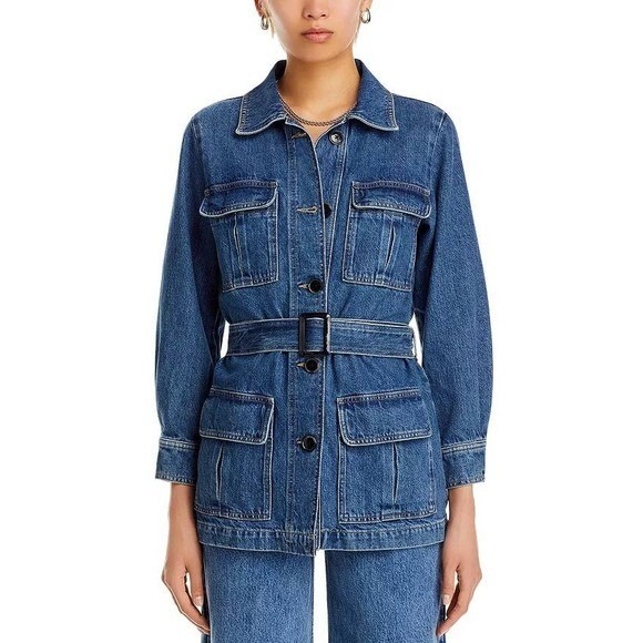Nwt Frame Denim Safari Jacket Oversized Size Xs Ponderosa Blue